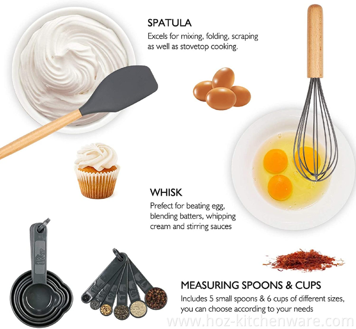 Super quality kitchen utensil sets - 39 pcs cooking utensils food grade silicone HOZ Kitchenware